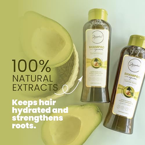 ANYELUZ Shampoing Avocat Hydratant – étiquette indiquant les ingrédients clés