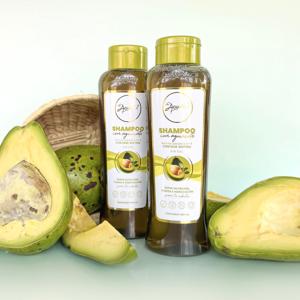 ANYELUZ Shampoing Avocat – formule sans sel respectueuse du cuir chevelu