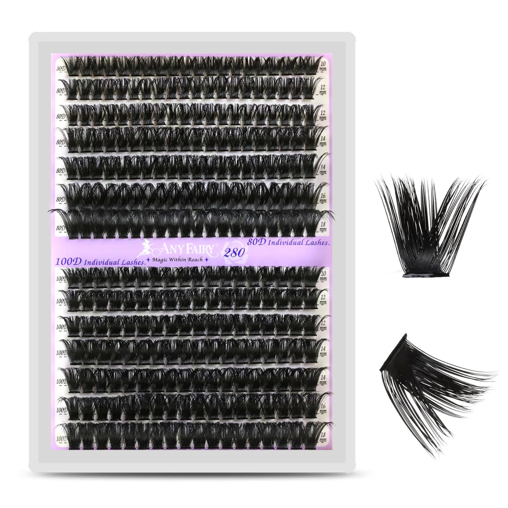 ANYFAIRY grappes de cils — boîte 280 pièces pour regards personnalisés.