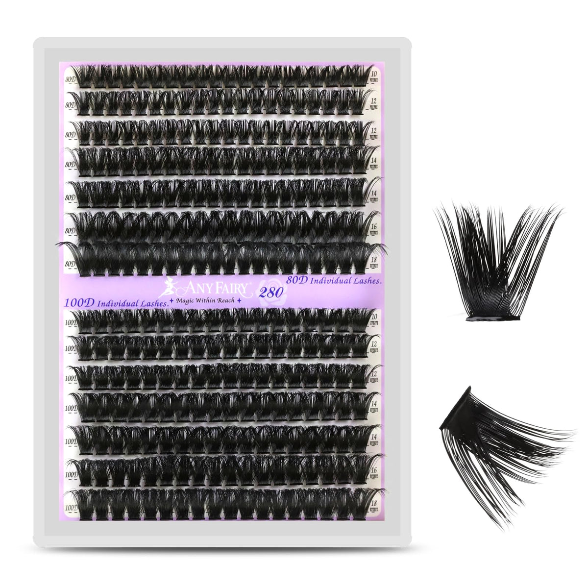 ANYFAIRY grappes de cils — boîte 280 pièces pour regards personnalisés.