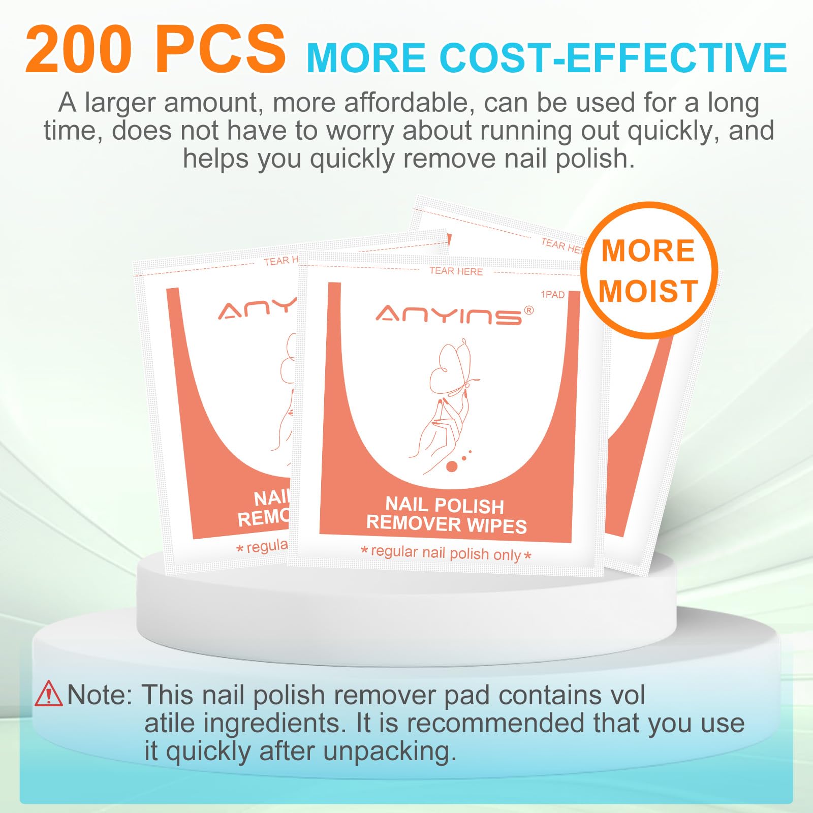 ANYINS lingettes adaptées au vernis gel et à l’acrylique.