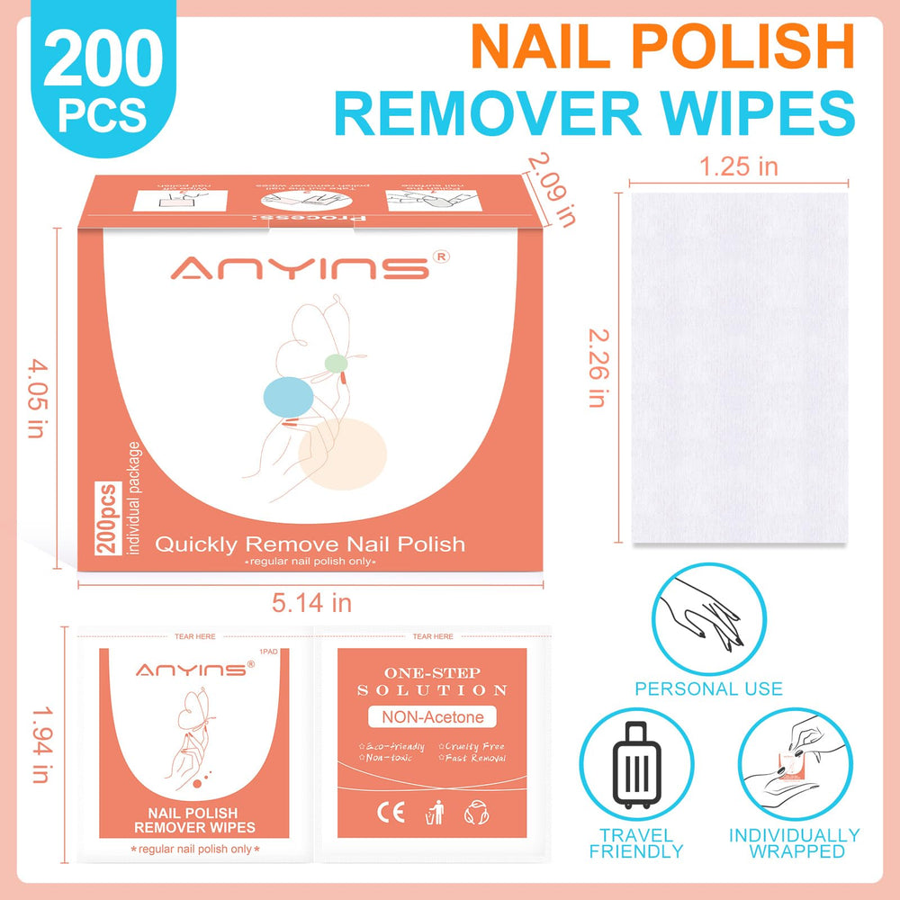 ANYINS lingettes dissolvantes vernis, dissolution rapide en 15 minutes.