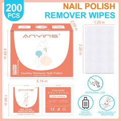 ANYINS lingettes dissolvantes vernis, dissolution rapide en 15 minutes.