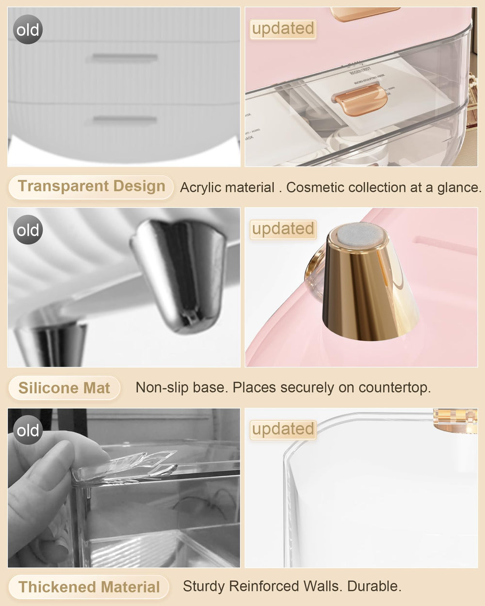 Anylady Design elegant rose pale: ajout chic sur votre coiffeuse et votre salle de bains.
