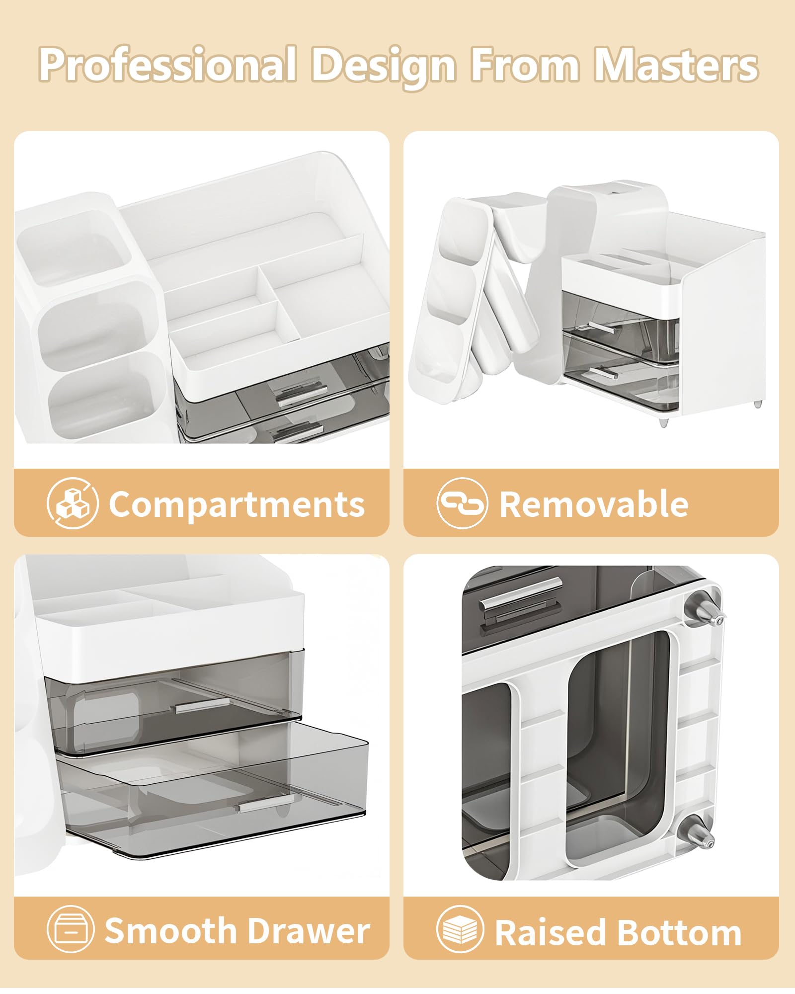 Anylady Organisateur accessoires maquillage et brosses, rangement stable et pratique.