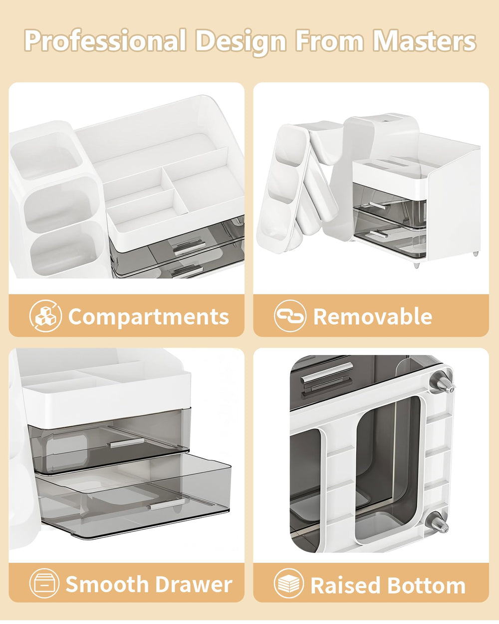 Anylady Organisateur accessoires maquillage et brosses, rangement stable et pratique.