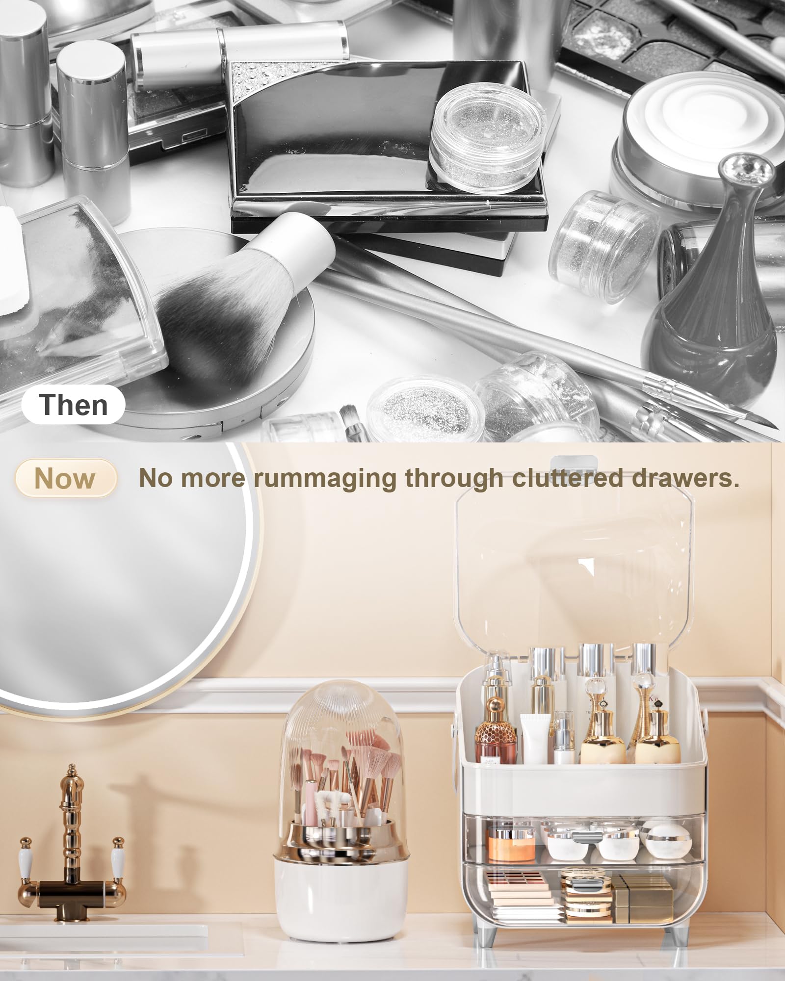 Anylady organisateur-brosses-maquillage, maintien stable et pratique.