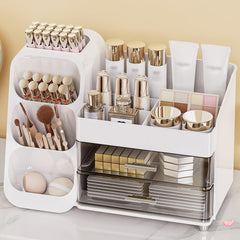 Anylady Organisateur maquillage avec tiroirs blancs, rangement clair pour coiffeuse.