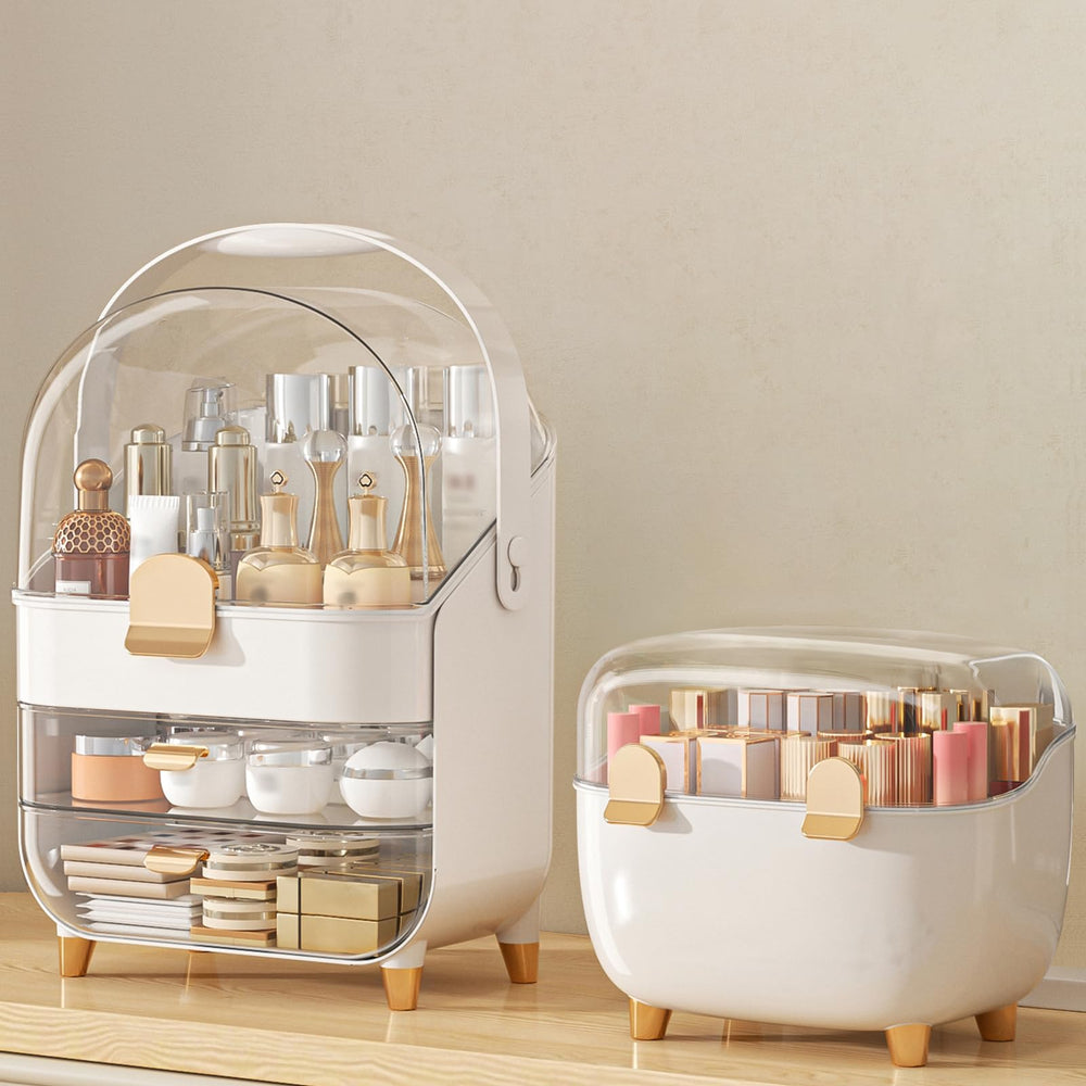 Anylady Organisateur maquillage avec porte-rouge à lèvres, élégant et pratique.