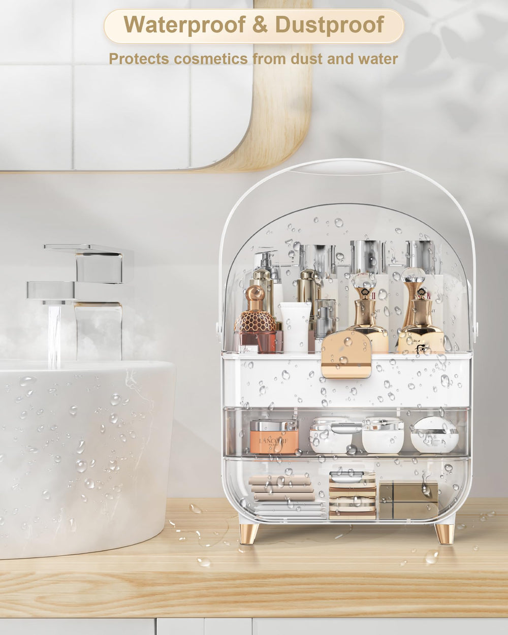 Anylady organiseur vanité chambre, design élégant en rose doré.