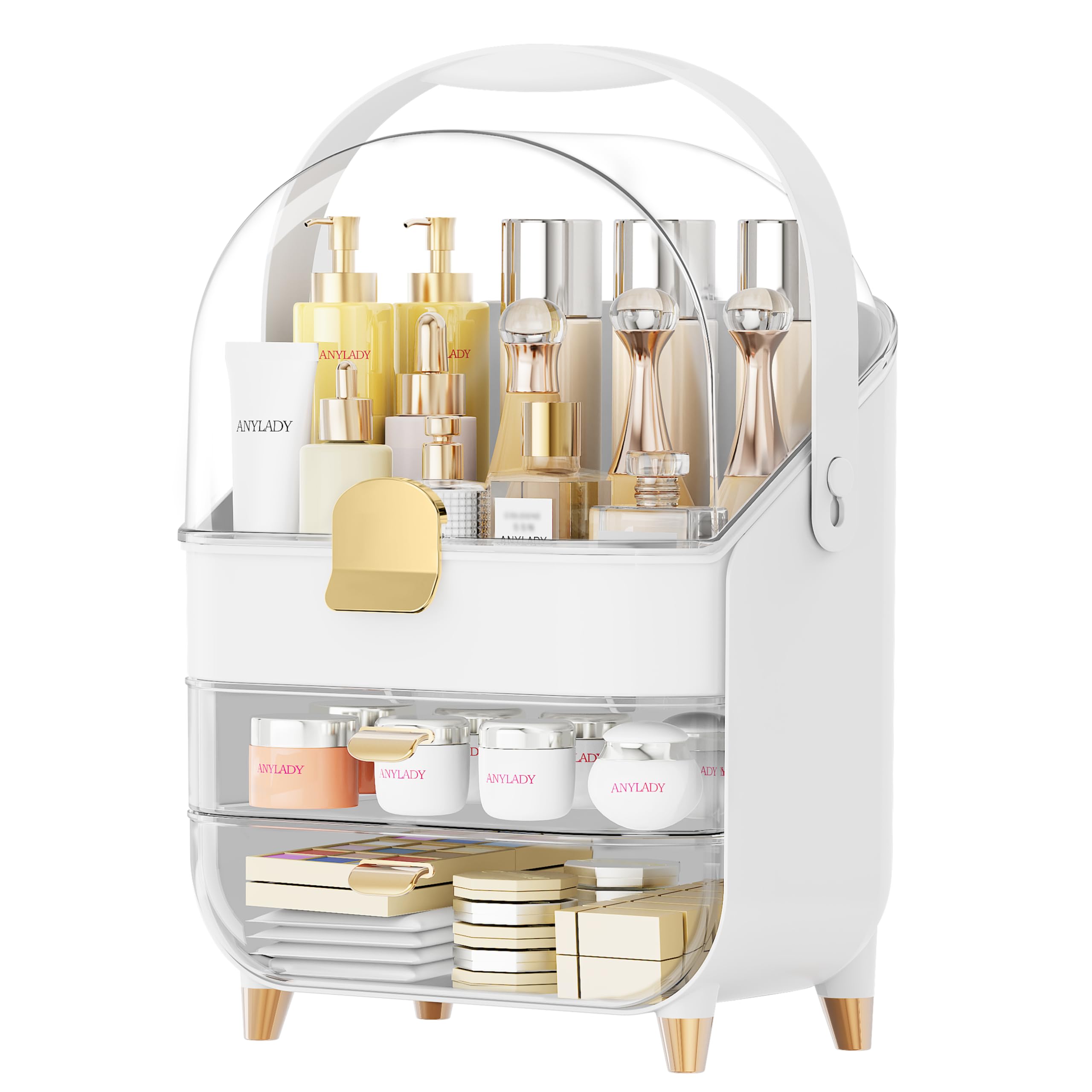 Anylady organisation coffret rose doré, idéal pour tiroirs et surfaces.