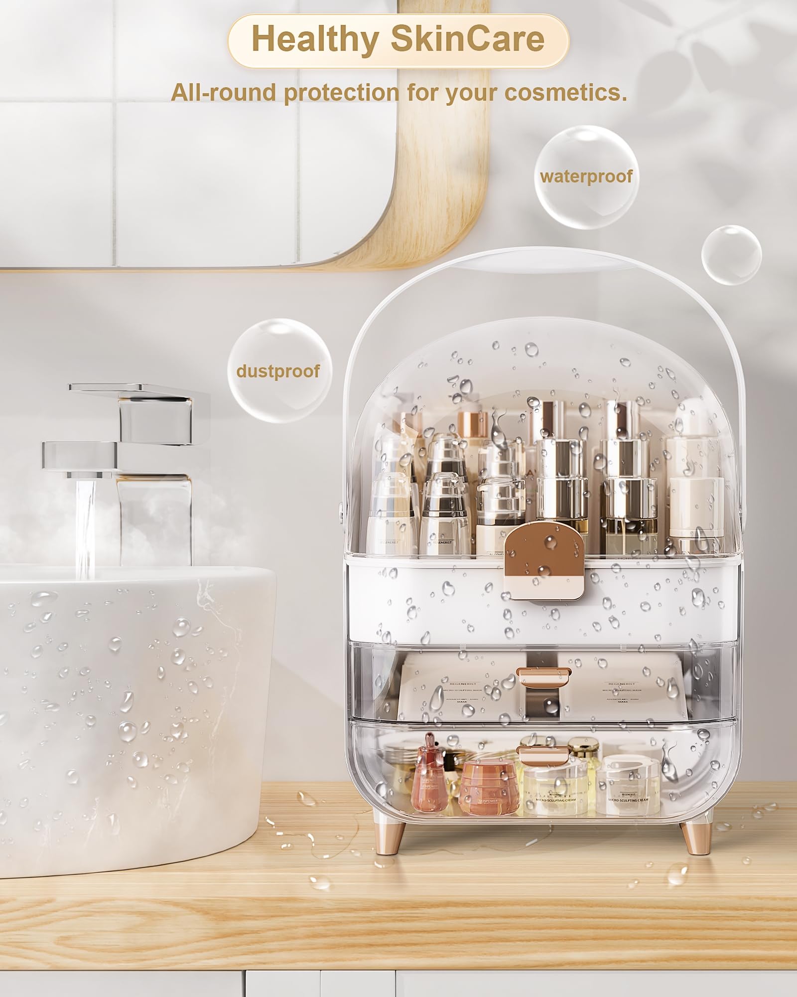 Anylady organisation-spacieuse, rangement pratique pour coiffeuse et bureau.