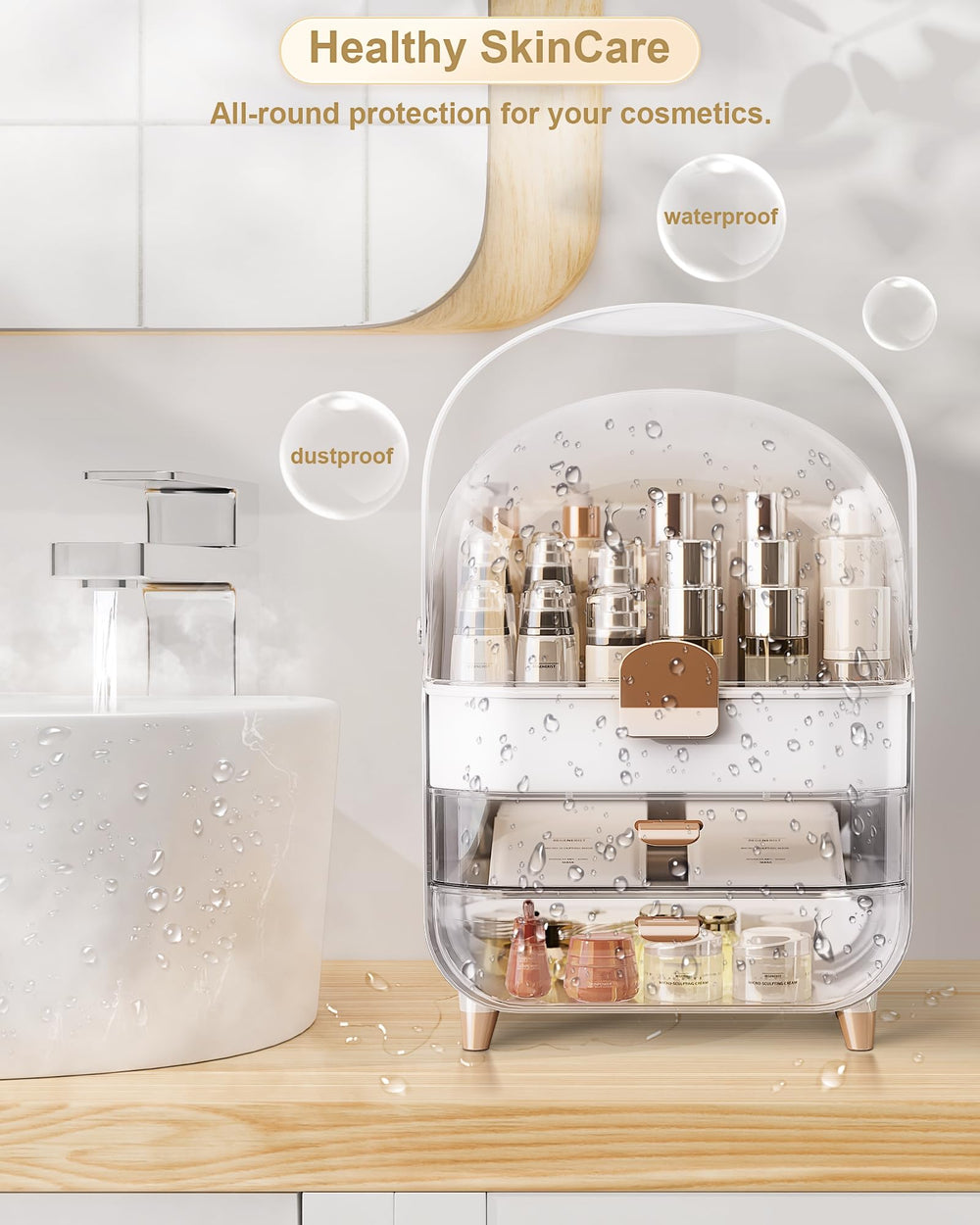 Anylady organisation-spacieuse, rangement pratique pour coiffeuse et bureau.