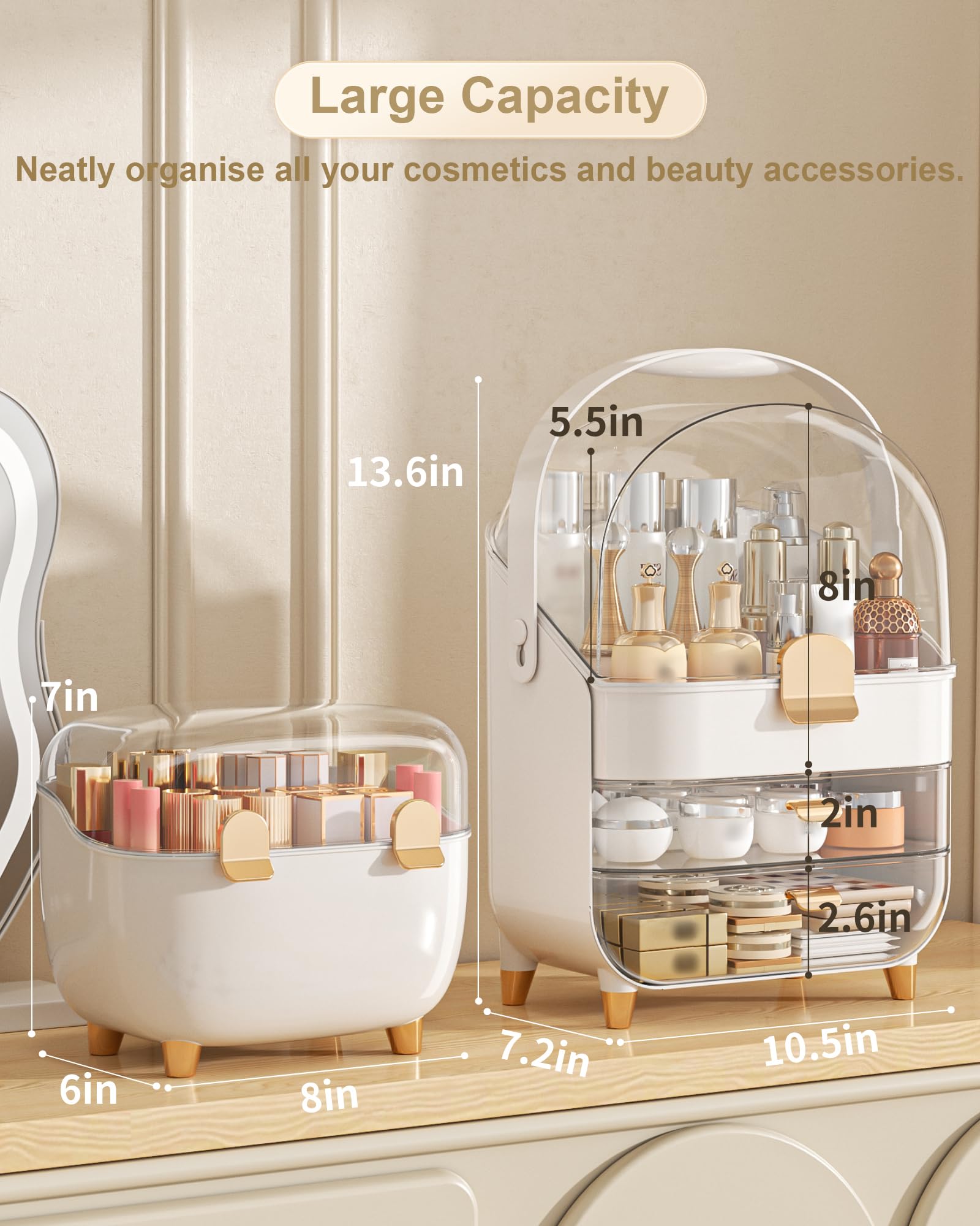 Anylady Range soins visage, boîte pratique et transparente pour coiffeuse.