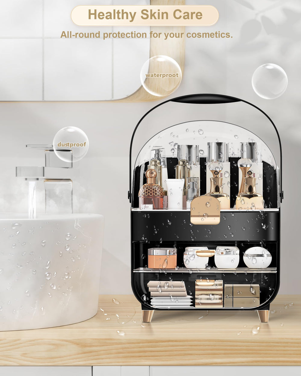 AnyLady rangement-pinceaux-maquillage, compartiments nets pour séparer les outils.