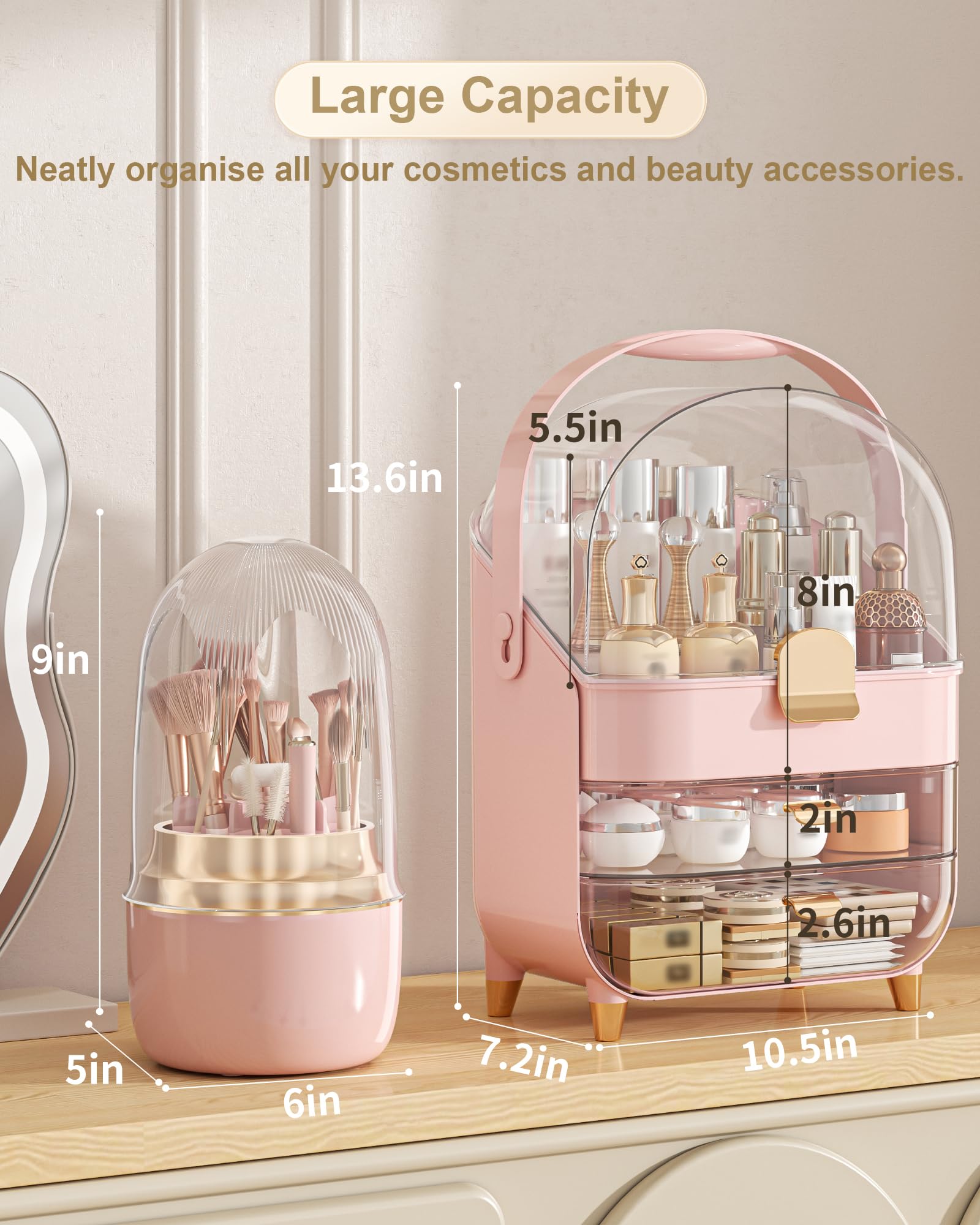 Anylady Rangement soins visage bac transparent: visibilité rapide et accès facilité à vos produits.