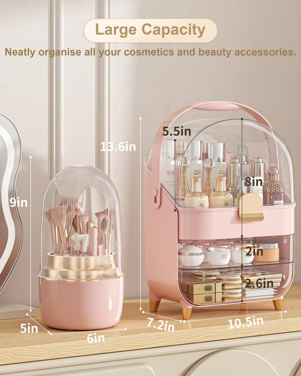 Anylady Rangement soins visage bac transparent: visibilité rapide et accès facilité à vos produits.