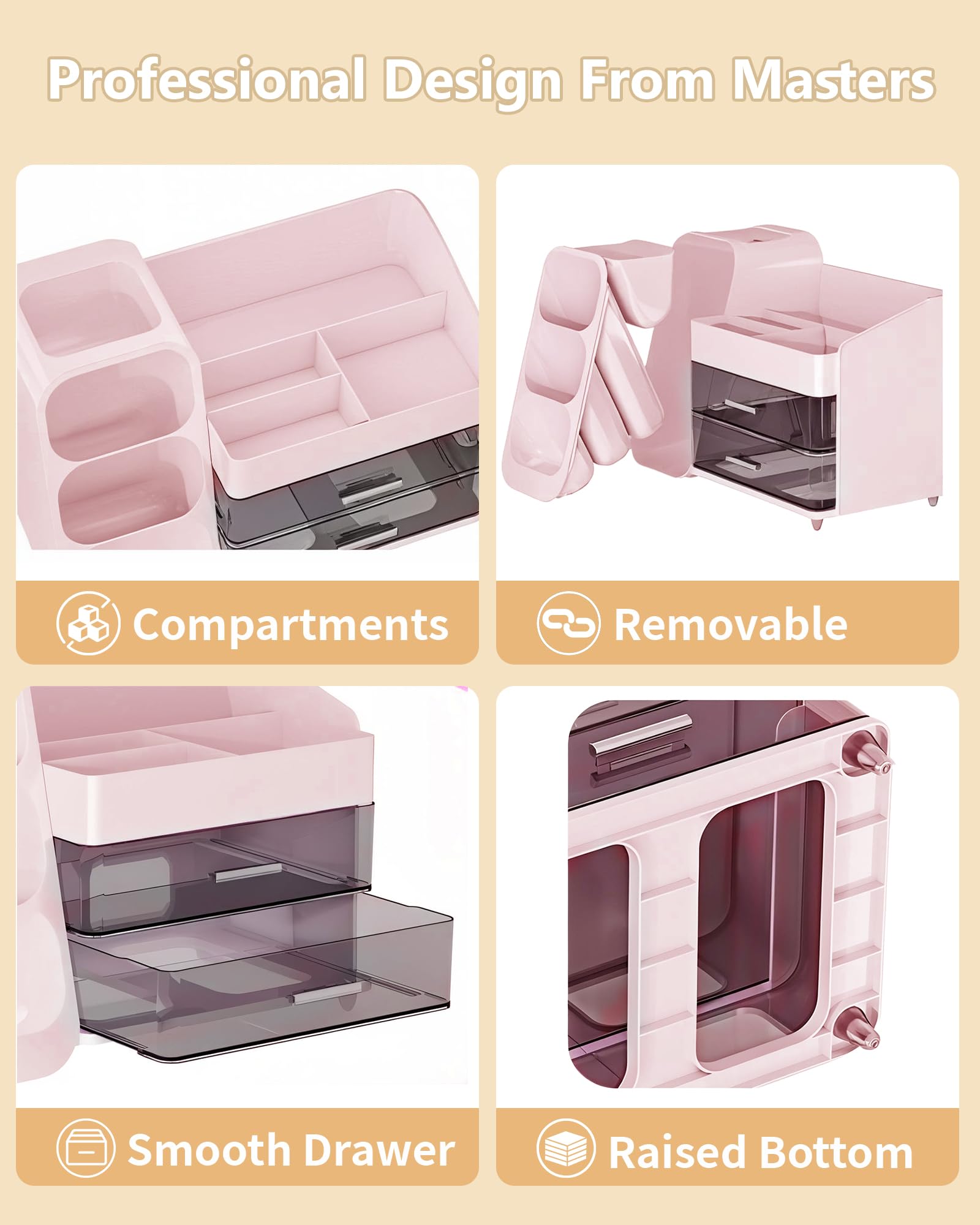 Anylady tiroirs glissants, rangement intuitif pour vos palettes et pinceaux préférés.