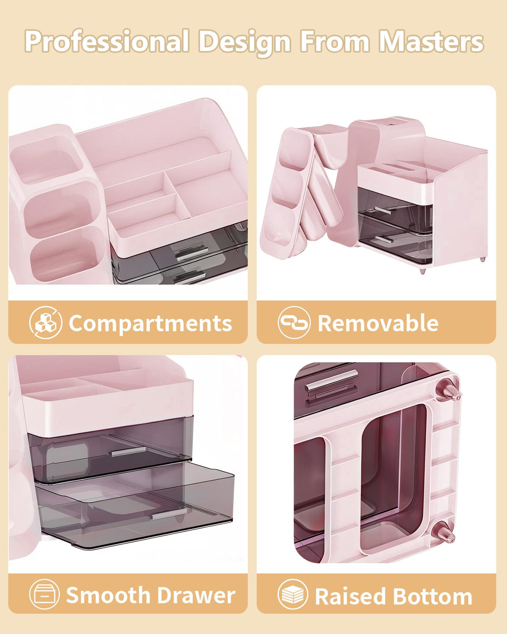 Anylady tiroirs glissants, rangement intuitif pour vos palettes et pinceaux préférés.