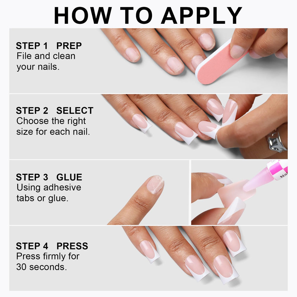 Anyos ongles français classique feuille adhesive jelly pour adhésifs polyvalents.