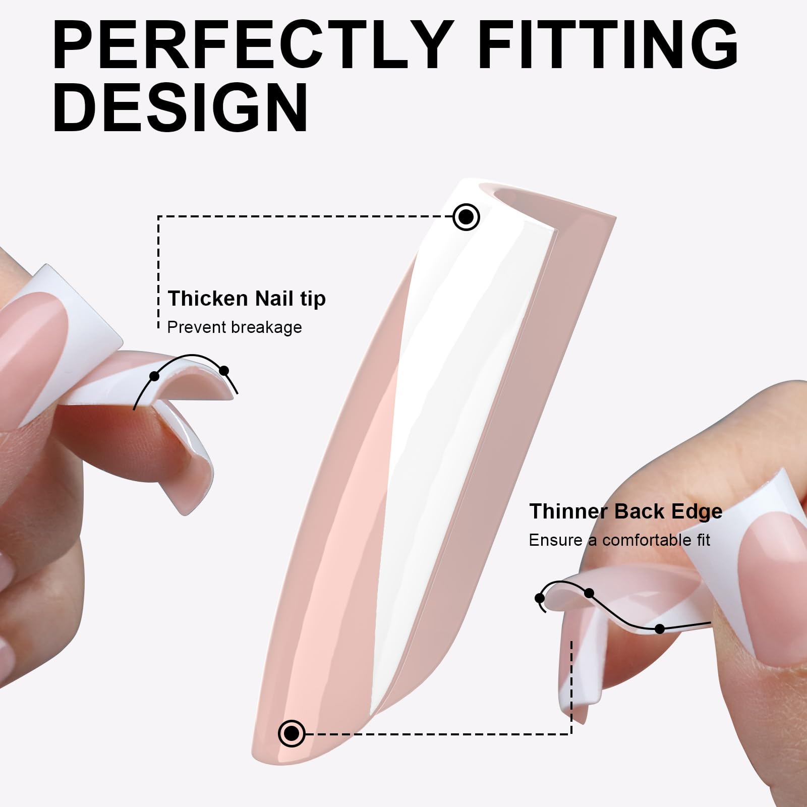 Anyos ongles français classique lime double-face pour finitions nettes et homogènes.