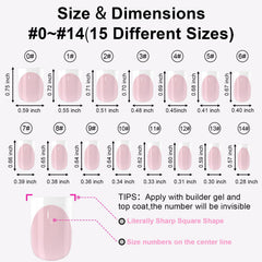Anyos 15 tailles d'ongles, ajustement précis rose.