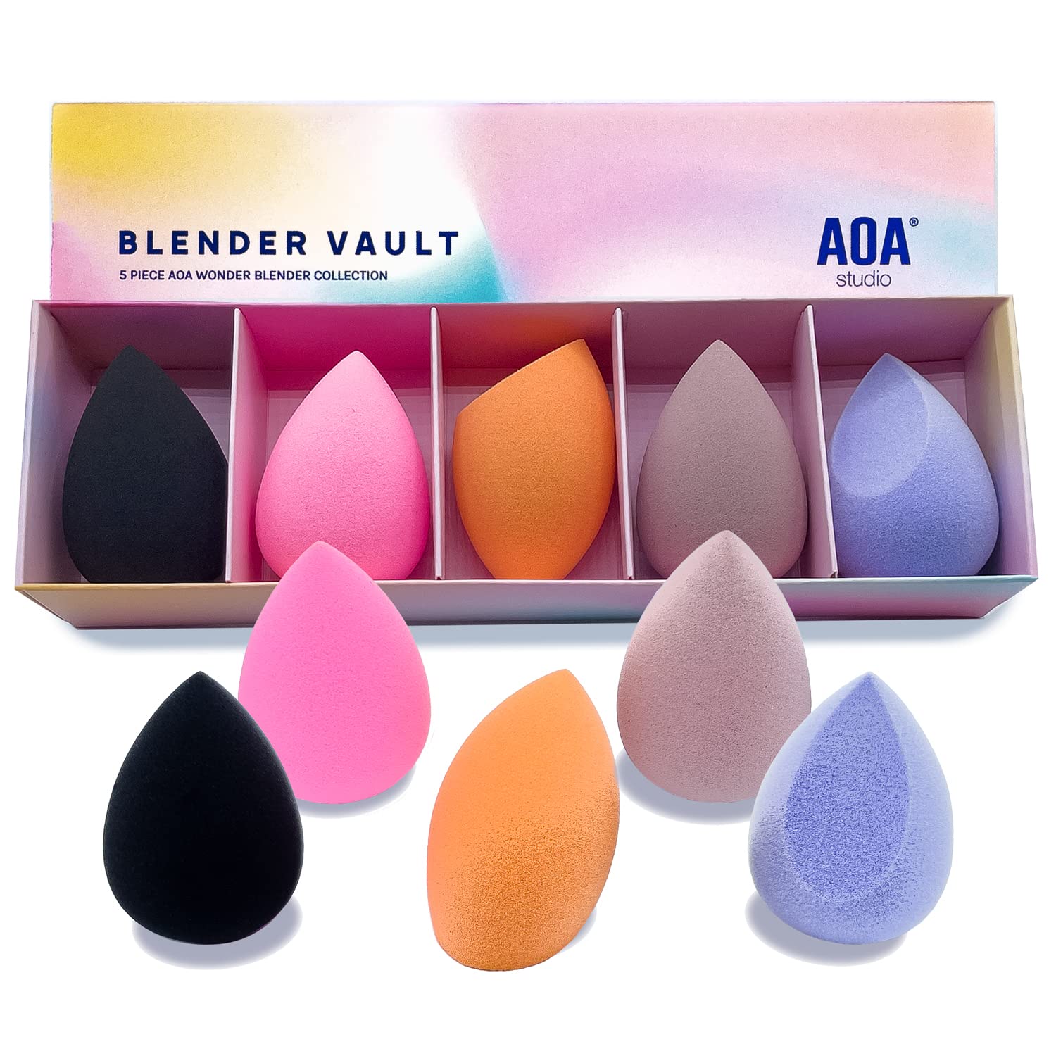 AOA STUDIO éponges maquillage sans latex ensemble 5 pour poudres