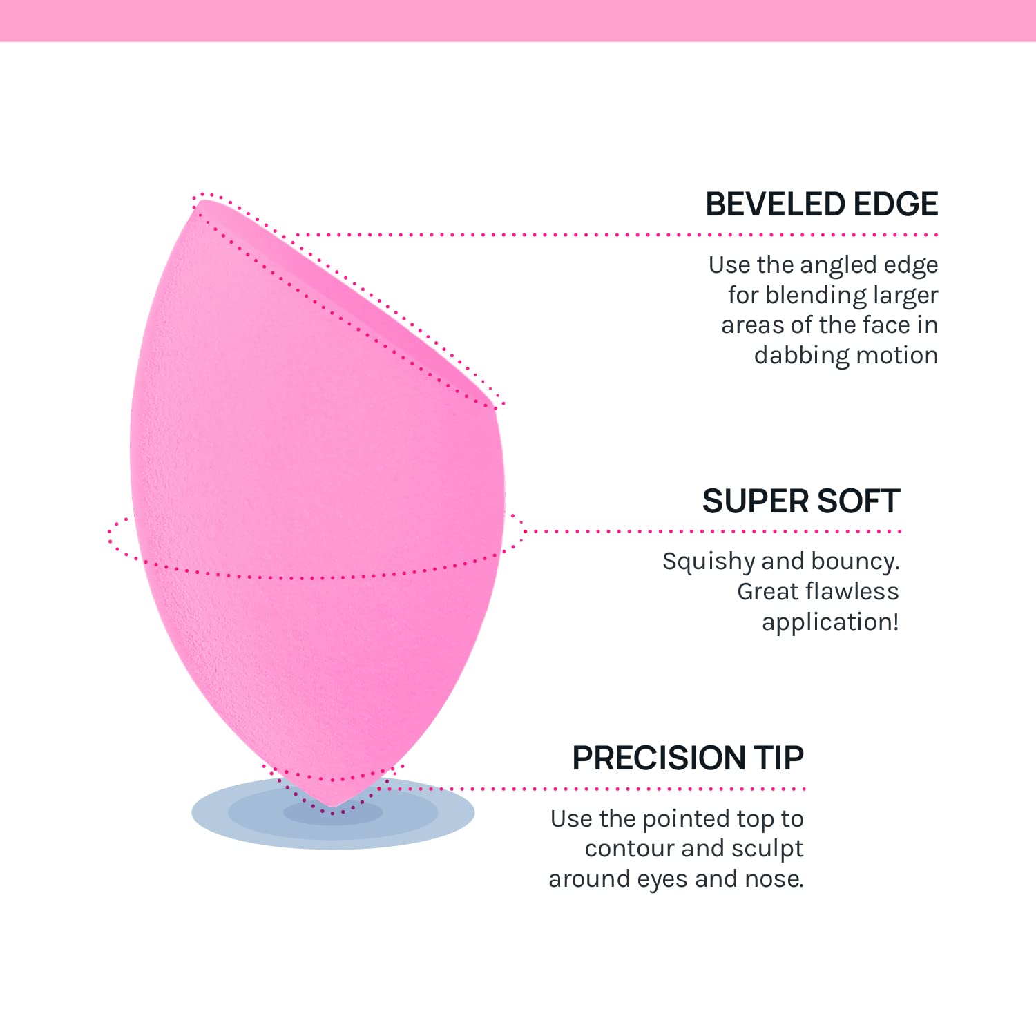 Éponge AOA Studio pointe précise parfaite autour des yeux et du nez