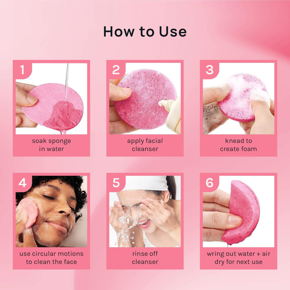 AOA STUDIO éponge visage rose usage pro pratique en institut ou à domicile.