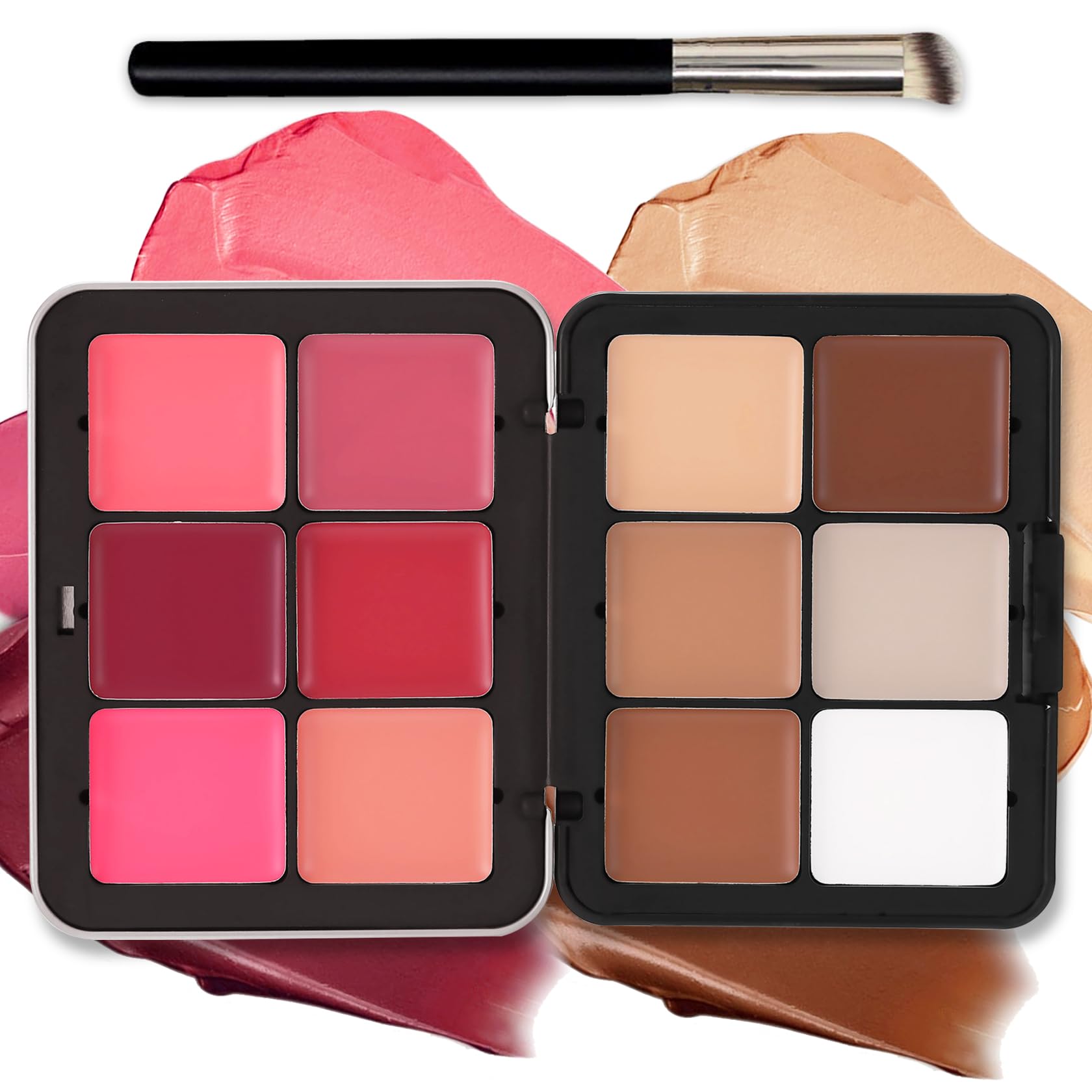 AOAZXBB palette crème fard à joues et correcteur 12 teintes, présentation élégante