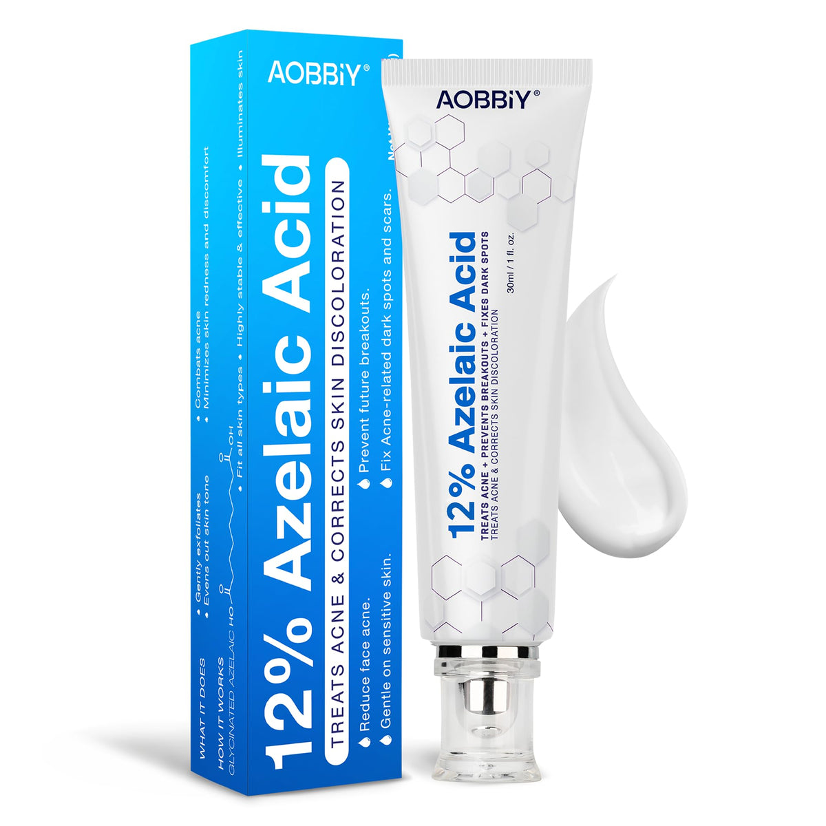 AOBBIY Crème azélaïque – flacon-pompe pratique et dosage précis pour le visage