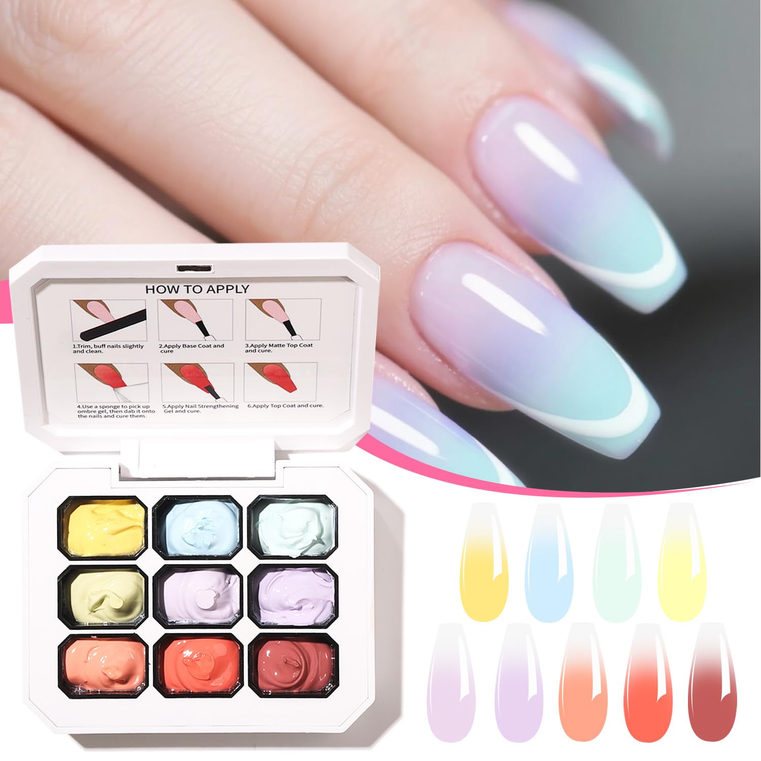 AOBOO Eponges art ongles pour textures fluide et application précise