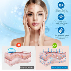 AOEDEO appareil vapeur visage produit une brume fine et continue pour peau hydratée