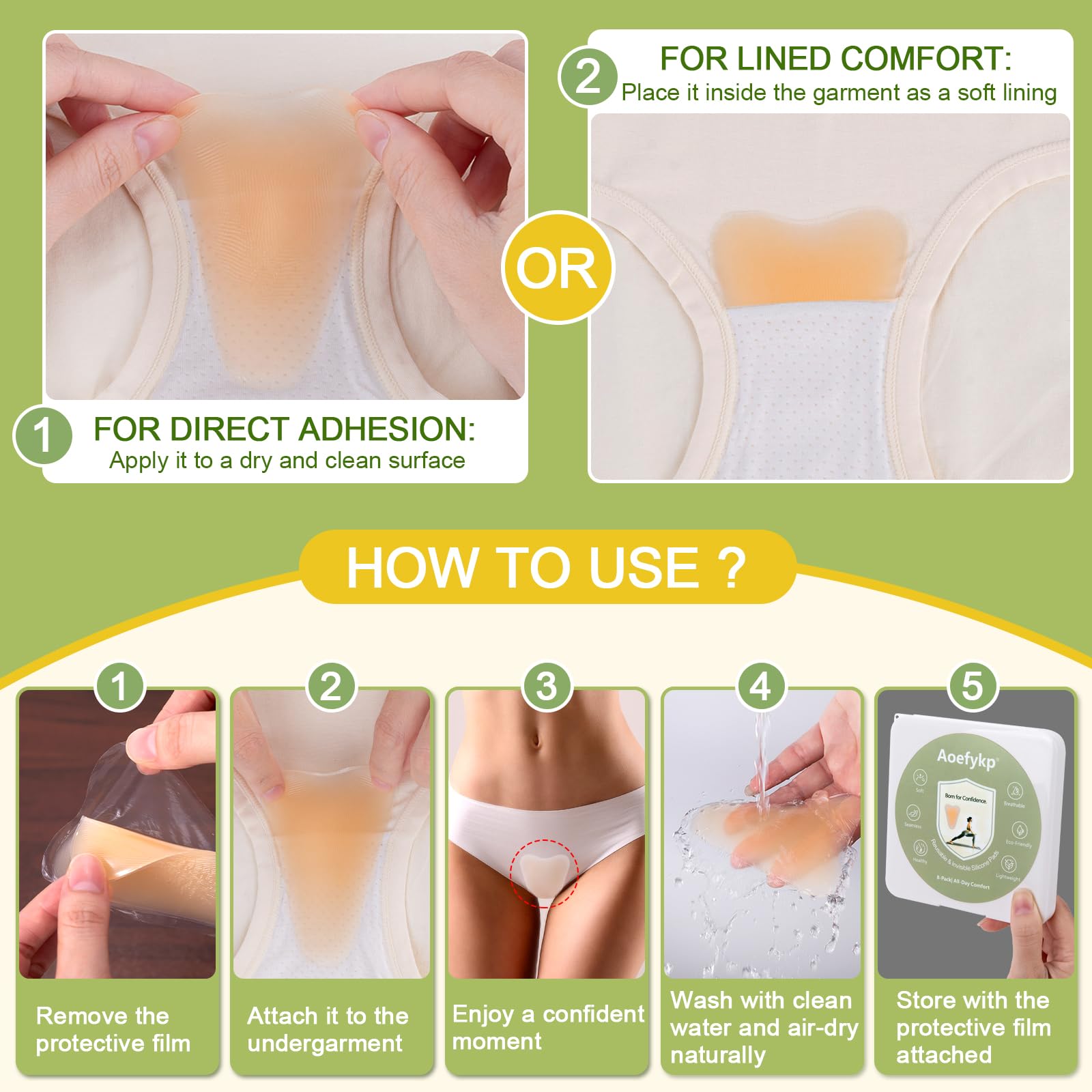Aoefykp pad silicone usage quotidien facile à installer.