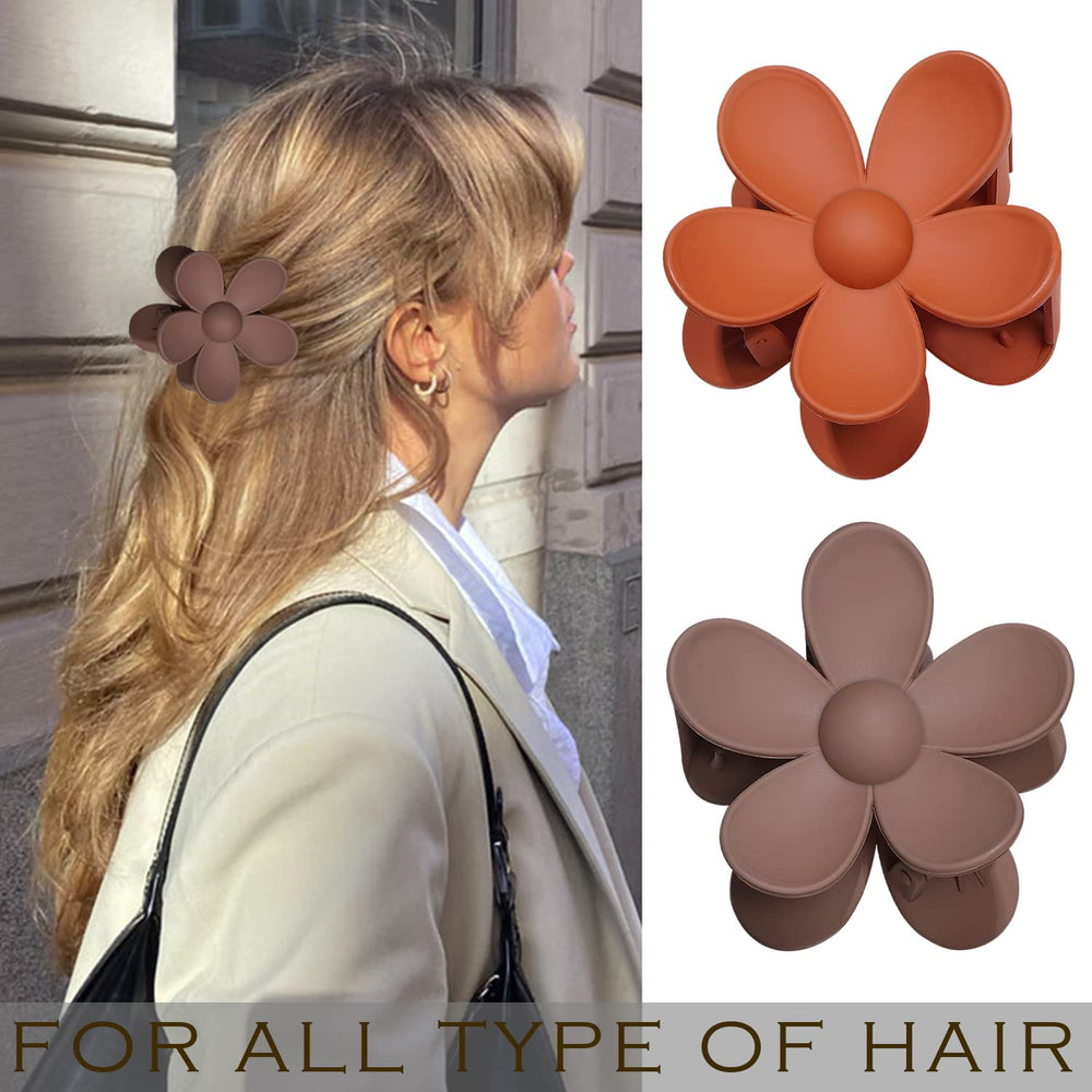 AOENJIE clip cheveux marguerite coloris neutres, accessoire chic pour toutes les coiffures.