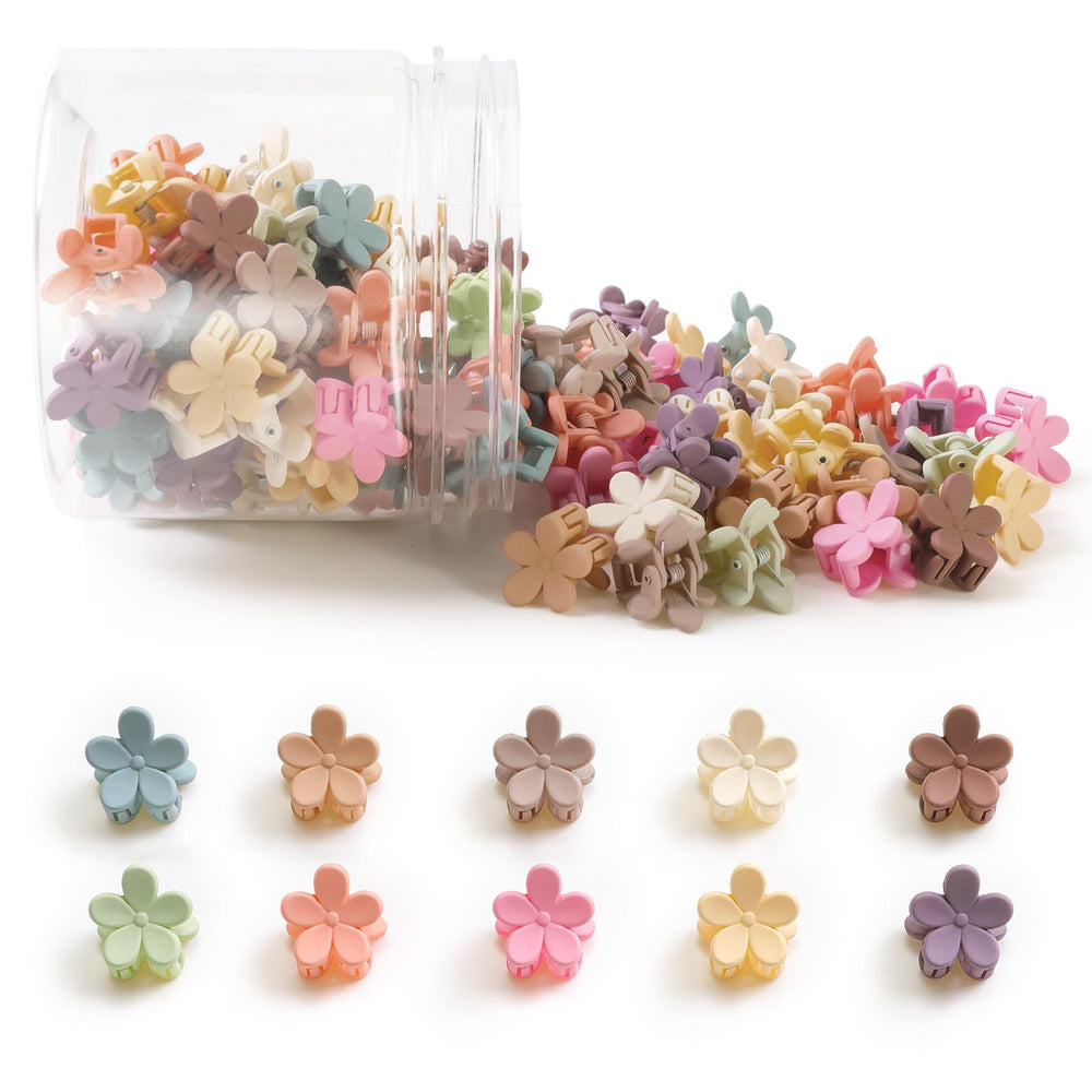 AOENJIE mini pinces fleurs pour cheveux, ensemble de 100 pièces, parfait pour varier les looks.