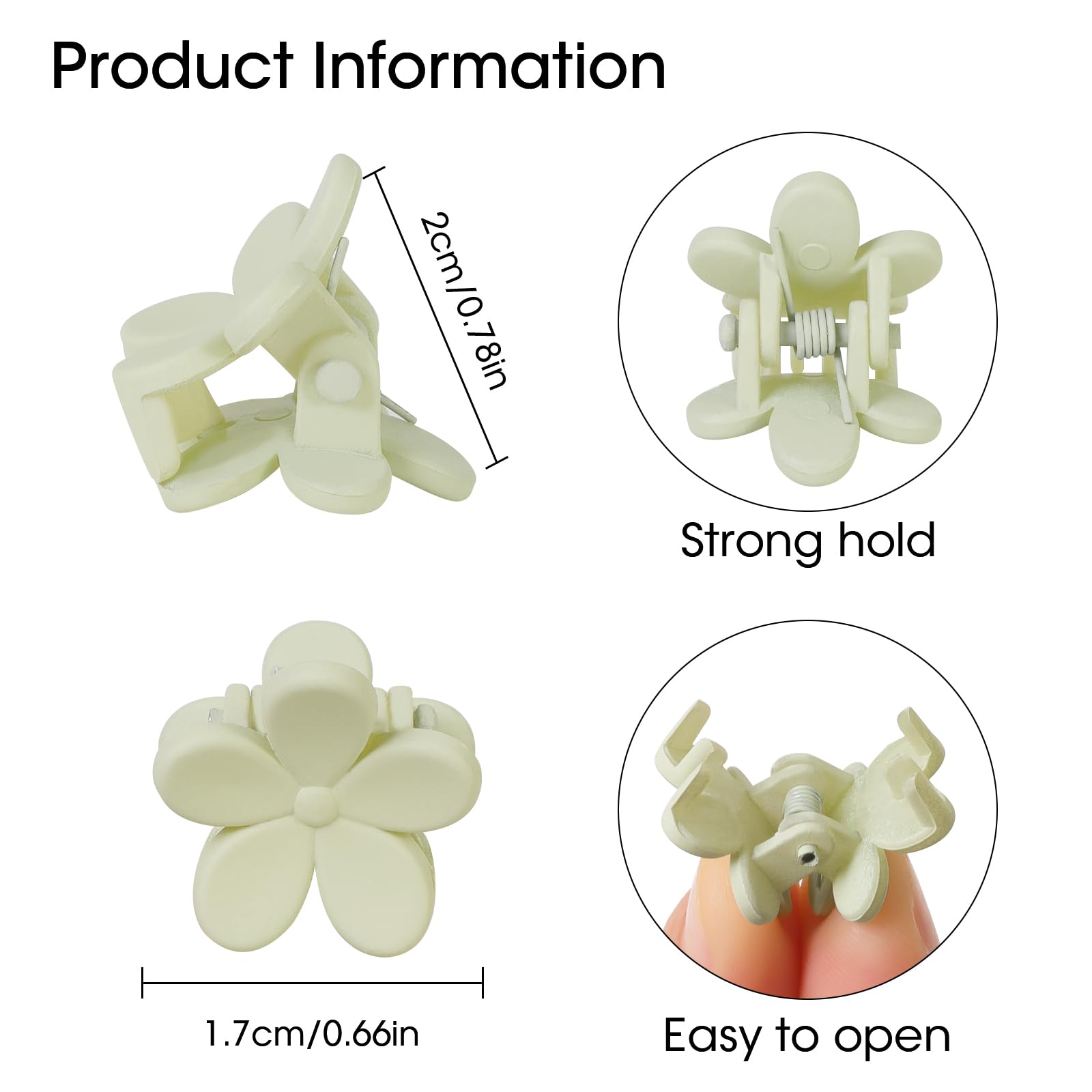 AOENJIE pinces fleurs mini, dents interlockées assurant une prise fiable sans glisser.