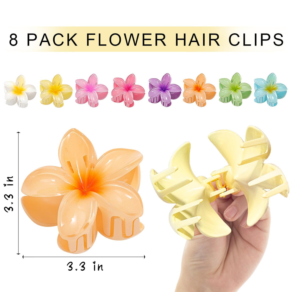 Pinces AOENJIE Plumeria et hibiscus, maintien confortable pour cheveux épais et fins.