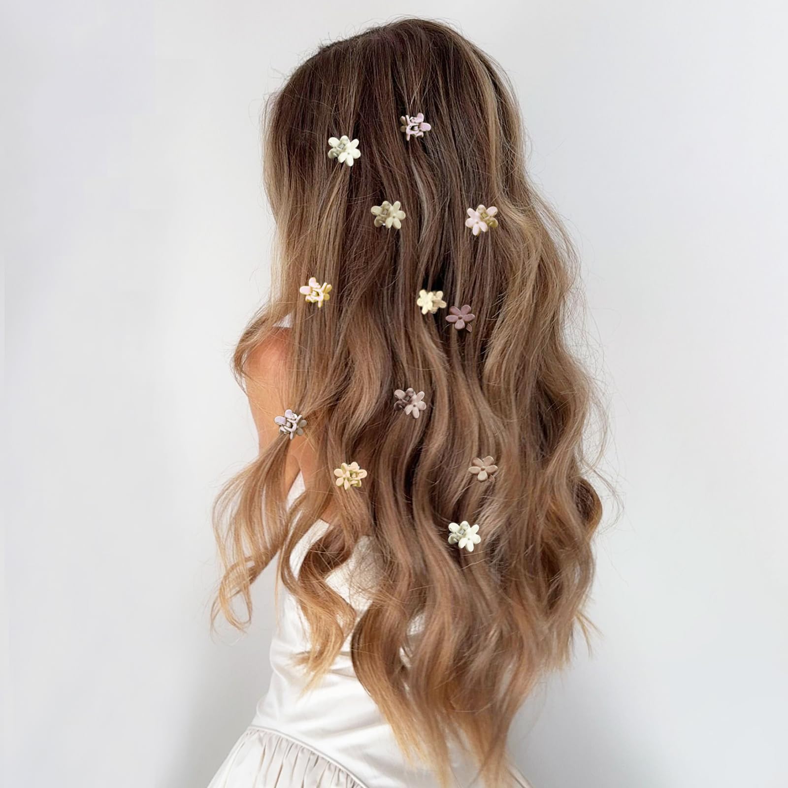 AOENJIE pince fleurs mini vert clair, adaptées aux cheveux épais.