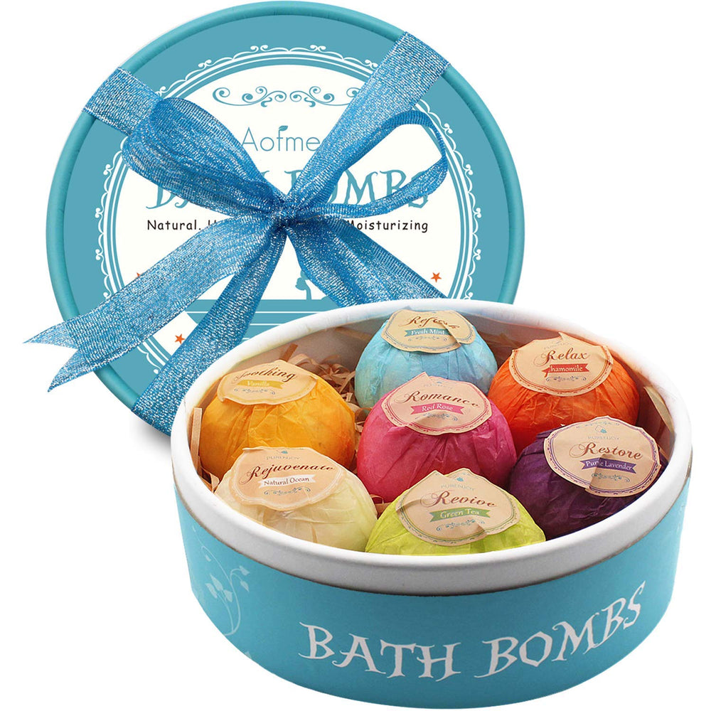 Bombe de bain Aofmee coffret 7 pièces, détente à domicile.