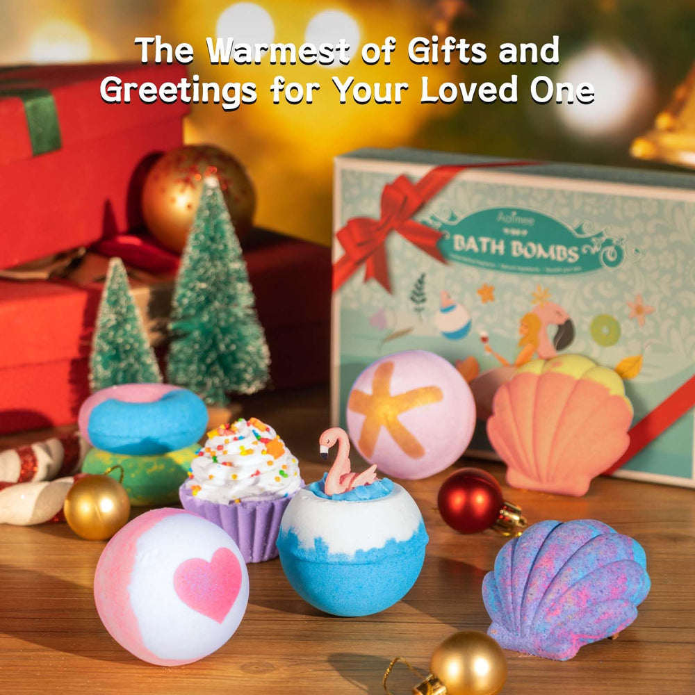 Coffret cadeau Aofmee de bombes de bain, idéal à offrir.