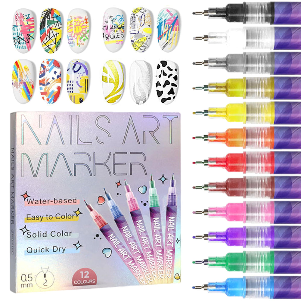 AOKELEON ensemble-stylo-art-ongles: 12 couleurs pour motifs audacieux.