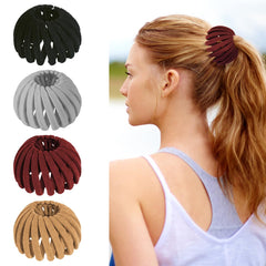 Attache-cheveux Aokid chignon nid d'oiseau extensible pour un style élégant.