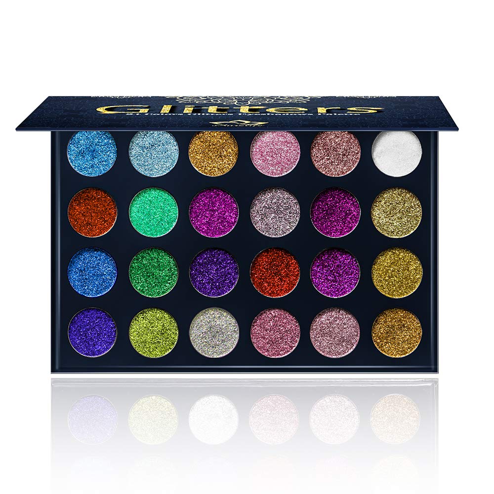 Palette Aolailiya avec 24 couleurs paillettes pour brillance durable sur les yeux