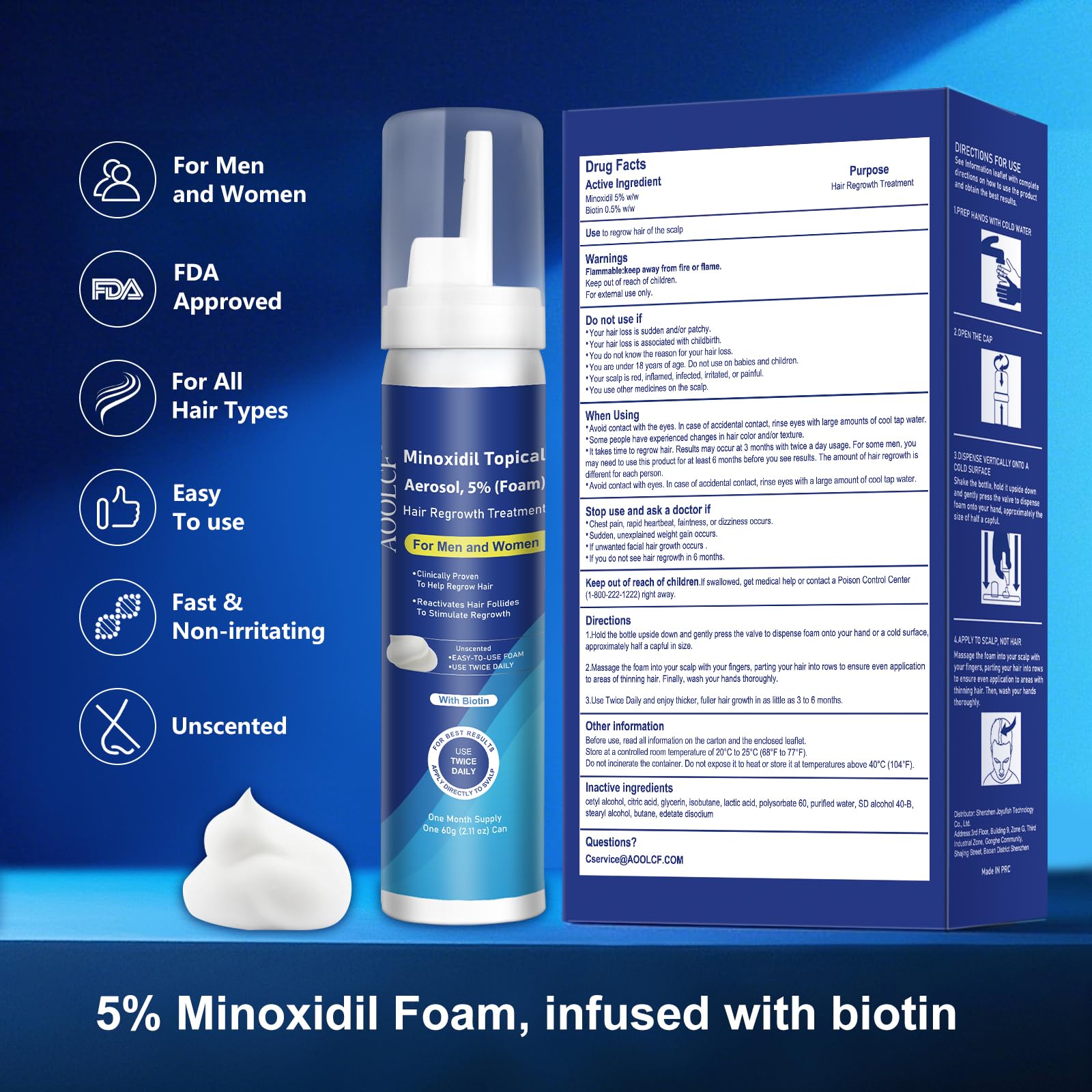 AOOLCF Minoxidil : utile pour barbe et sourcils avec régularité