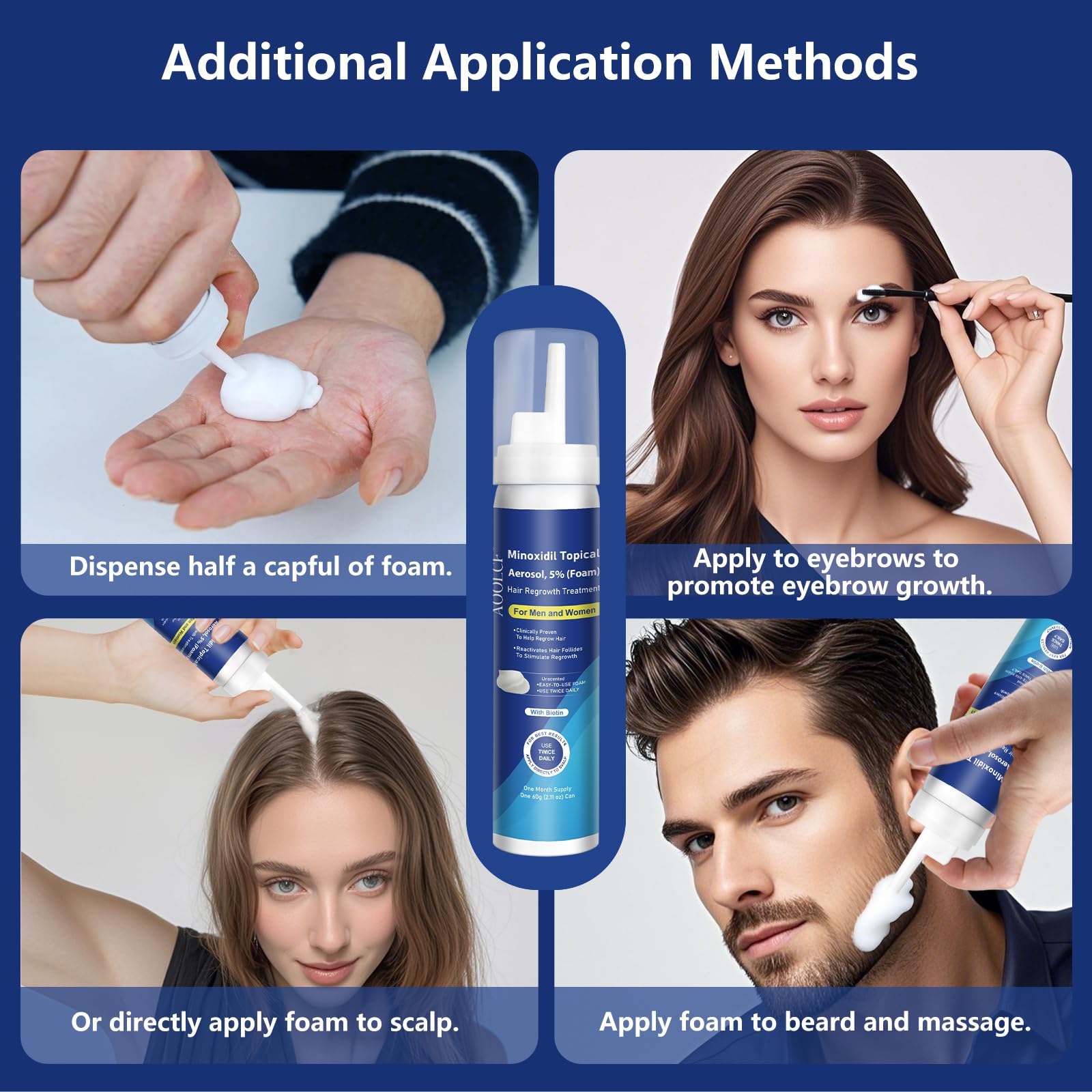 AOOLCF Minoxidil : pack de 3 mois pour un suivi continu