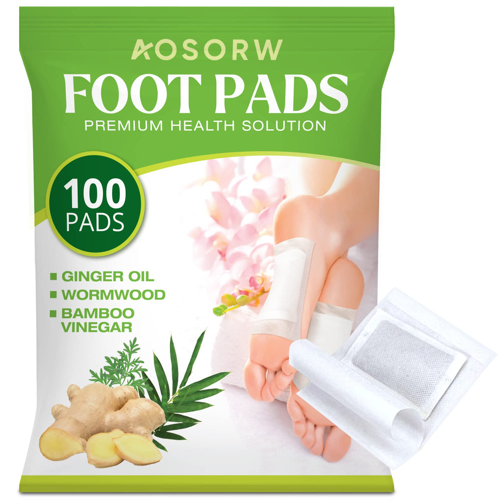 AOSORW ginger oil bamboo charcoal foot pads pack for daily at home use.