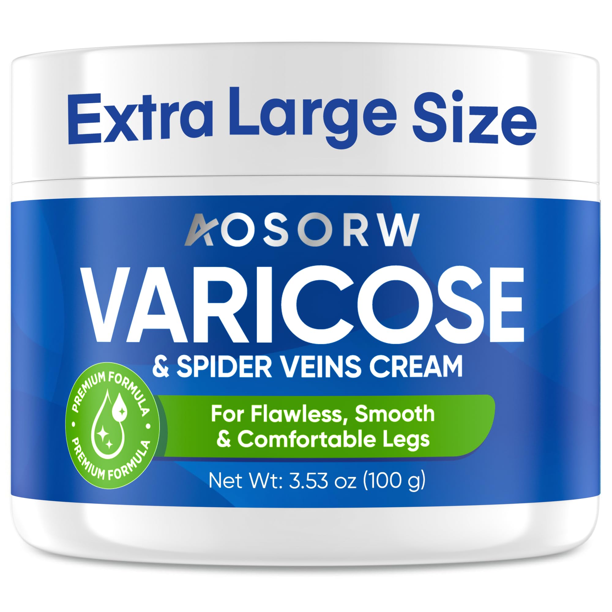 Crème AOSORW varices – emballage élégant prêt à être utilisé régulièrement.