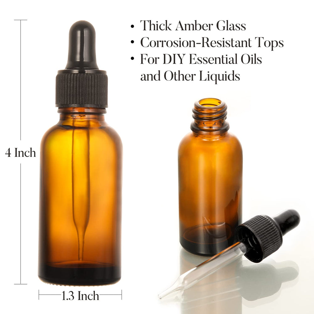 Bouteilles ambrées AOZITA 30 ml, lot facile à transporter.