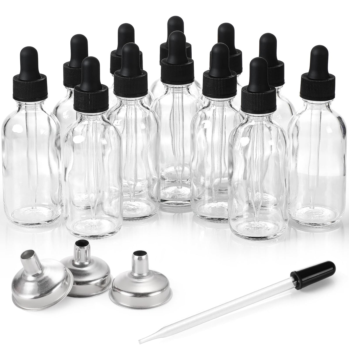 Bouteilles AOZITA en verre 60ml – ensemble pratique pour le voyage et le rangement.
